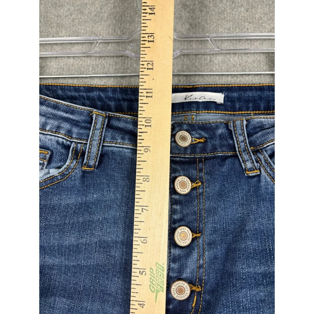 KanCan KC5109M High Rise Button Fly Floral Embroidered Distressed Jeans 31 Blue